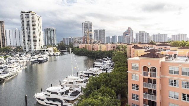 view of city featuring a water view