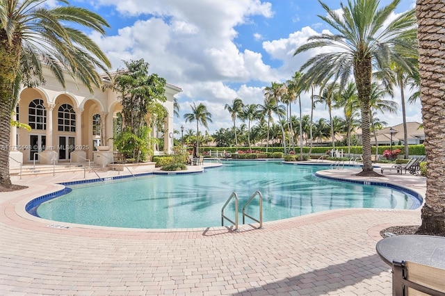 view of pool with a patio