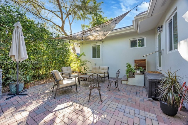 view of patio / terrace featuring an outdoor hangout area