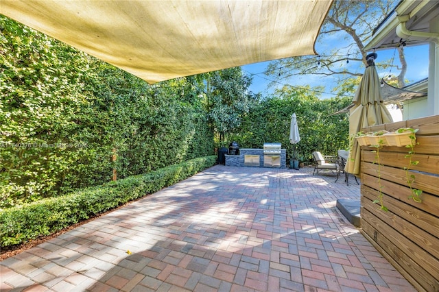 view of patio featuring area for grilling