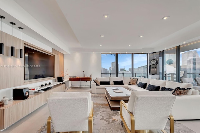 68 SE 6th St Unit 3911, Miami, FL 33131 - living room featuring floor to ceiling windows and a wealth of natural light