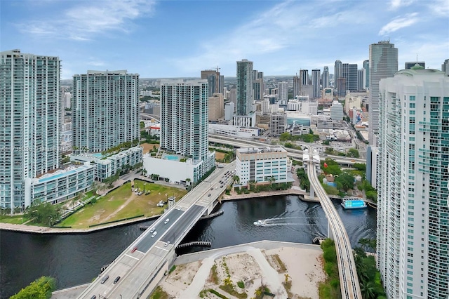68 SE 6th St Unit 3911, Miami, FL 33131 - drone / aerial view featuring a water view