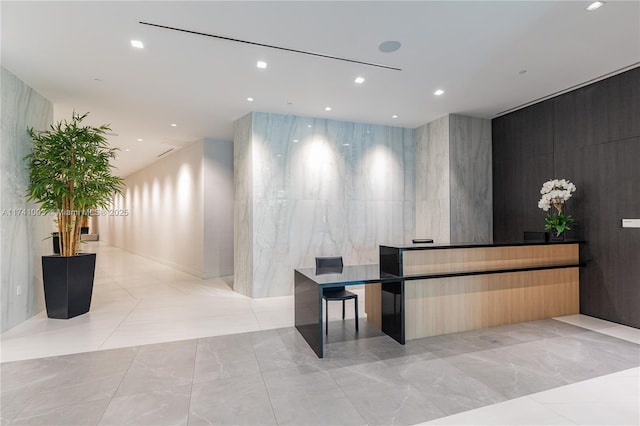 17550 Collins Ave Unit 1501, Sunny Isles Beach, FL 33160 - welcome area with tile walls and recessed lighting