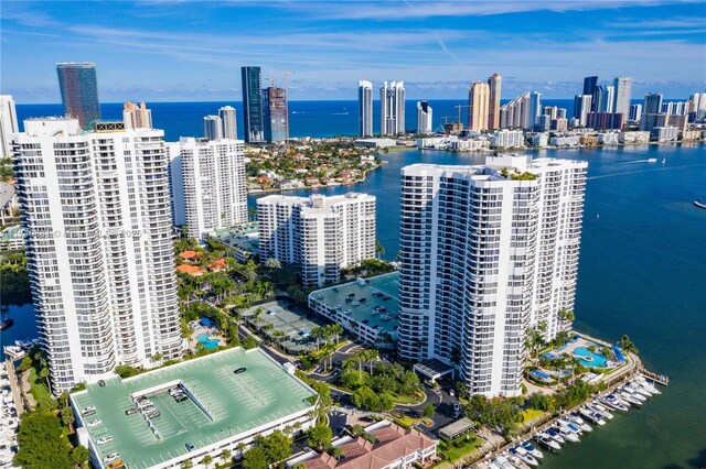 3530 Mystic Pointe Dr Unit 1513, Aventura, FL 33180 - birds eye view of property featuring a water view