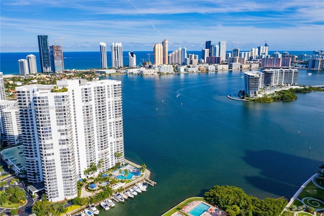 3530 Mystic Pointe Dr Unit 1513, Aventura, FL 33180 - drone / aerial view featuring a water view