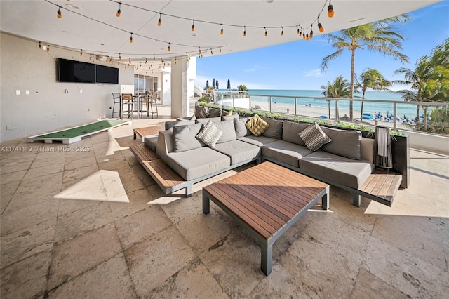 view of patio with an outdoor hangout area