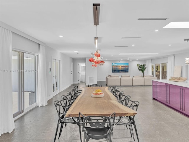 view of dining space