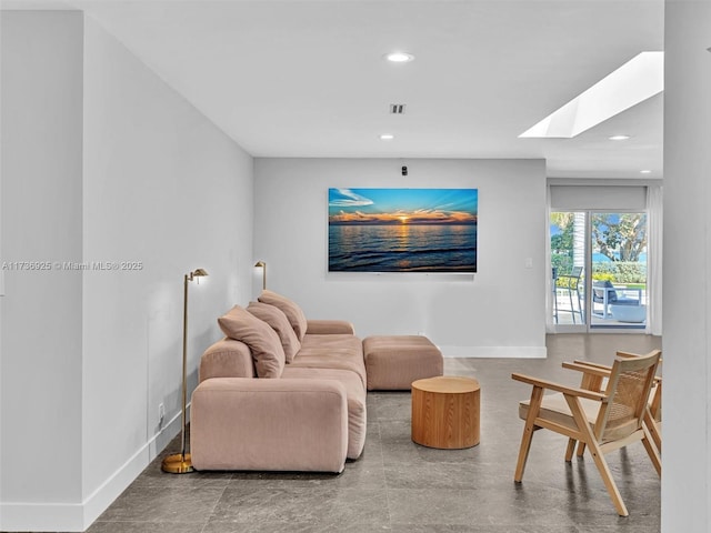 sitting room with a skylight