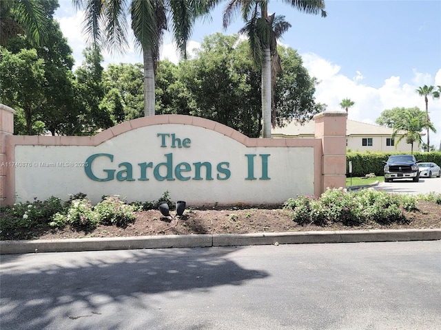 view of community sign