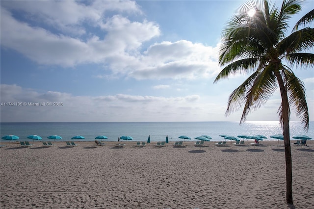 water view featuring a beach view