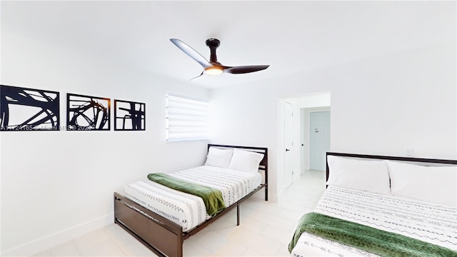 bedroom featuring ceiling fan