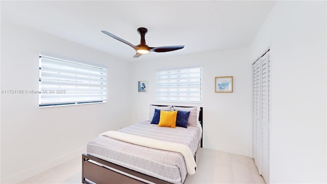 bedroom with ceiling fan