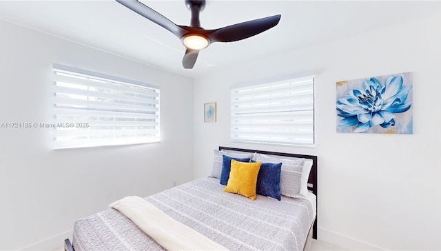 bedroom with ceiling fan