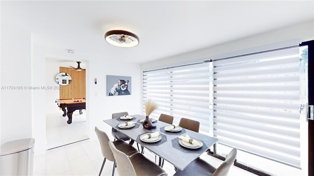 dining area with pool table