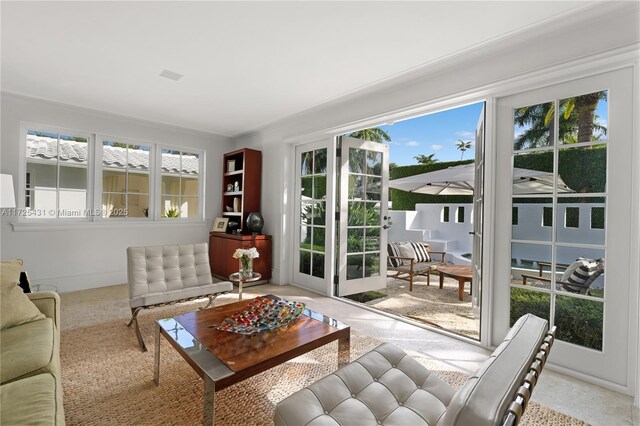 view of sunroom