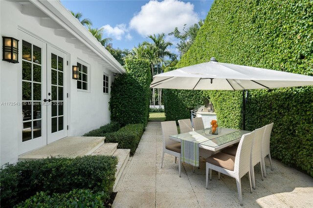 view of patio with french doors