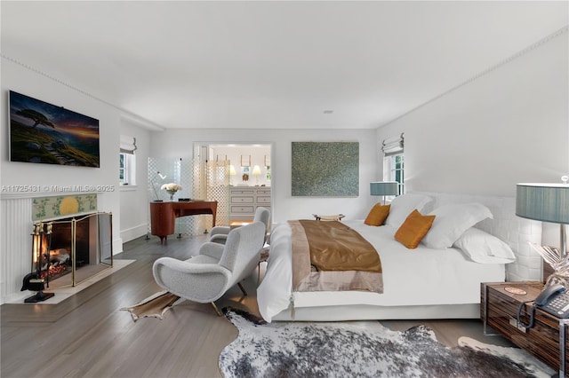 bedroom featuring wood-type flooring