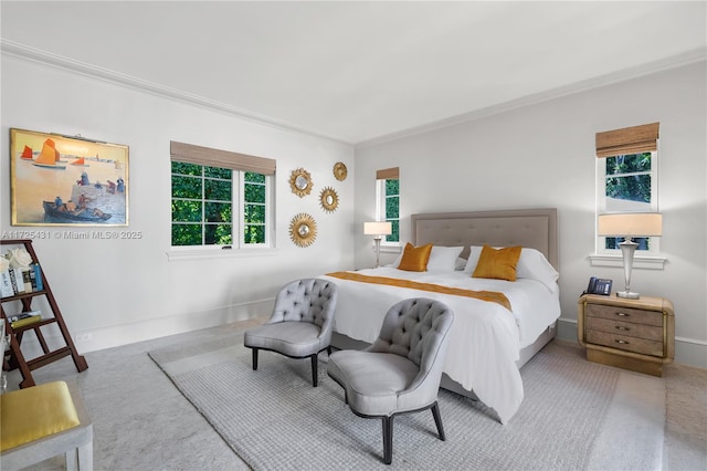 bedroom featuring crown molding