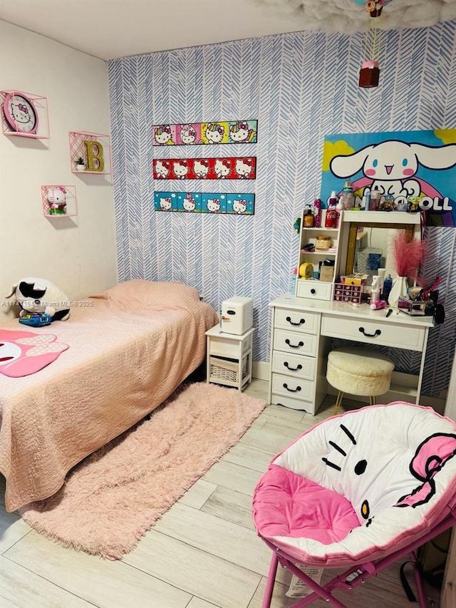 bedroom featuring hardwood / wood-style flooring