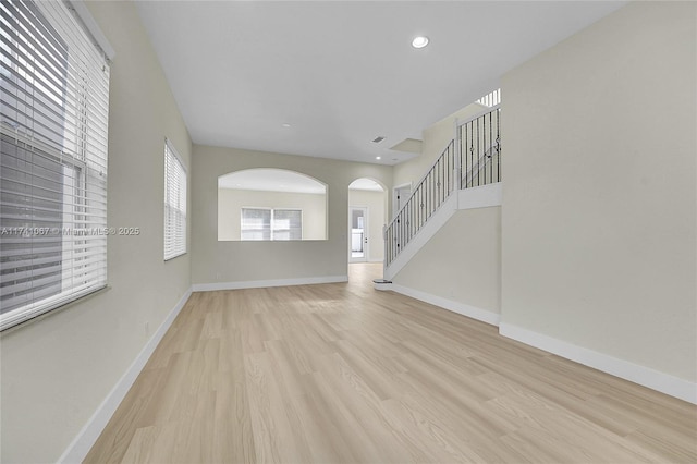 interior space featuring light wood-type flooring