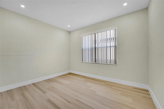 empty room featuring light hardwood / wood-style flooring