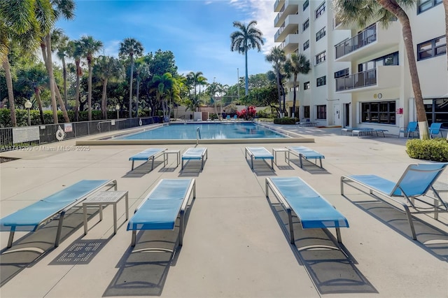 view of pool with a patio area