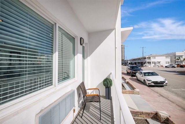 balcony with radiator