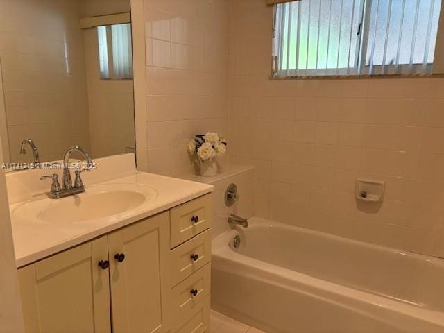 bathroom featuring vanity and tile patterned floors