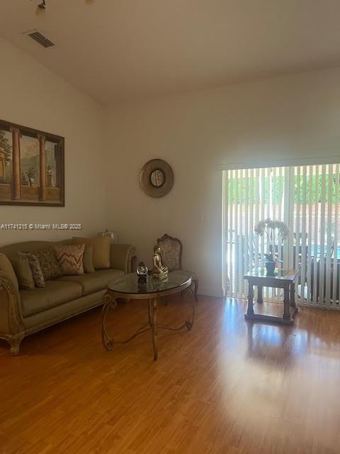 living room featuring hardwood / wood-style floors