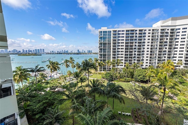 property view of water featuring a city view