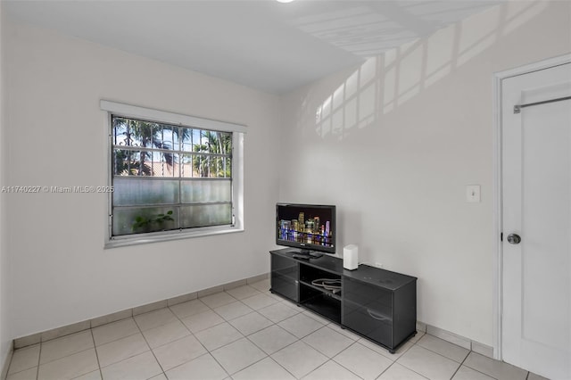 interior space with light tile patterned floors