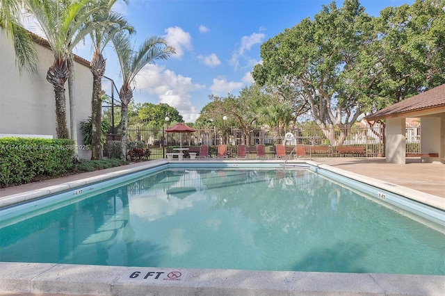 view of pool with a patio