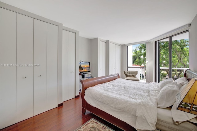 bedroom featuring dark wood-type flooring