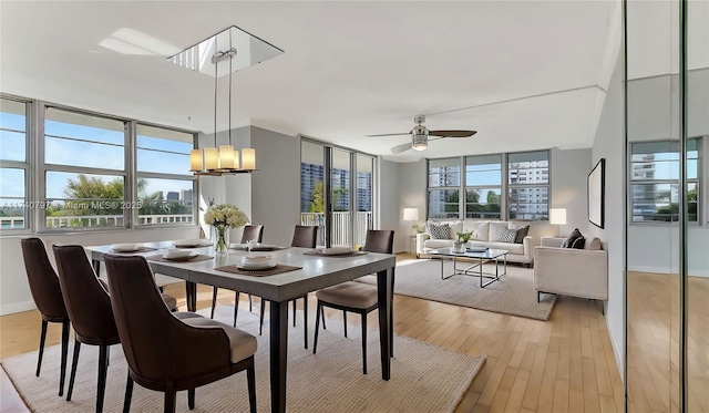 2801 NE 183rd St Unit 517W, Aventura, FL 33160 - dining room featuring light wood-style floors and ceiling fan