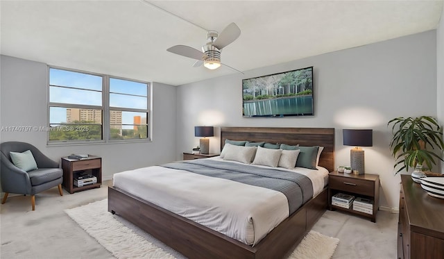 2801 NE 183rd St Unit 517W, Aventura, FL 33160 - bedroom with light carpet, ceiling fan, and baseboards