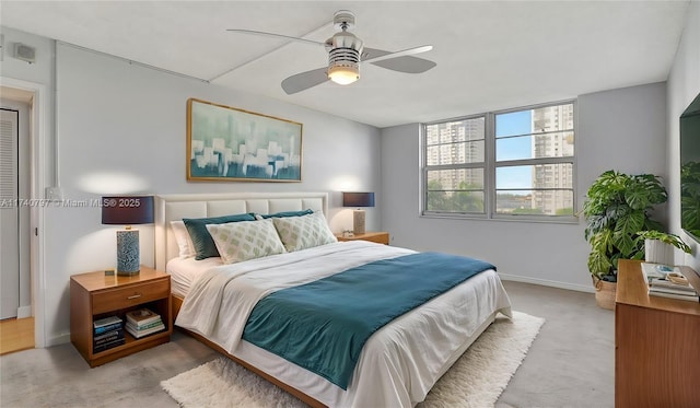 2801 NE 183rd St Unit 517W, Aventura, FL 33160 - bedroom with carpet, baseboards, and ceiling fan