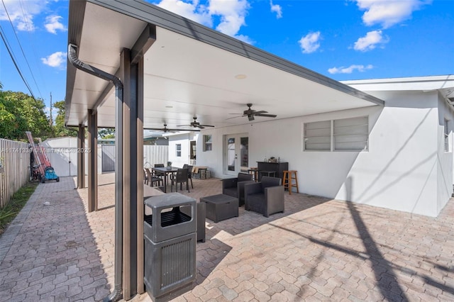 view of patio / terrace with an outdoor hangout area and ceiling fan