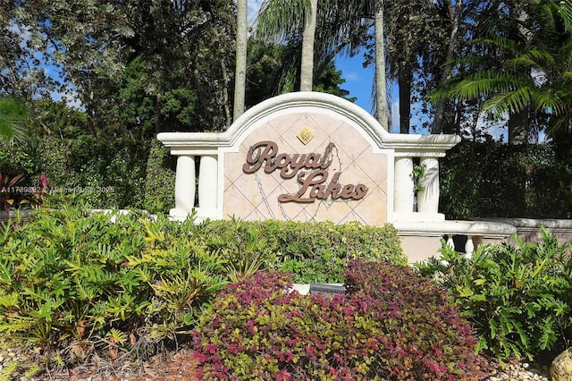 view of community sign