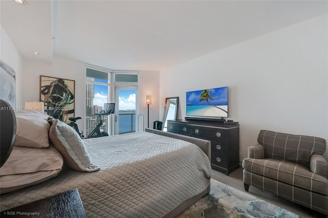 bedroom with expansive windows