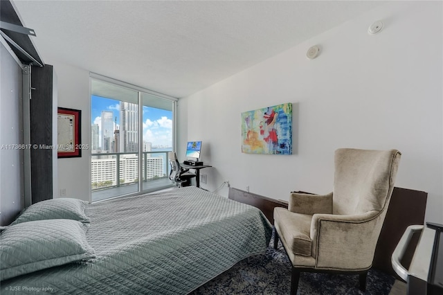 bedroom with expansive windows