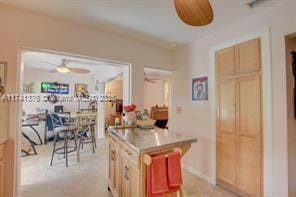 kitchen with ceiling fan