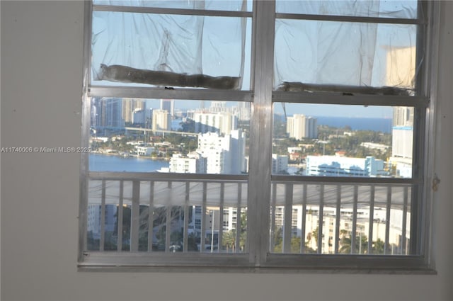 details with a view of city and a water view