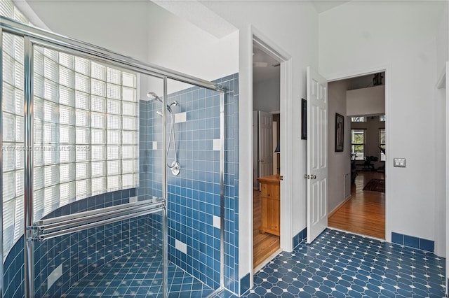 bathroom with an enclosed shower