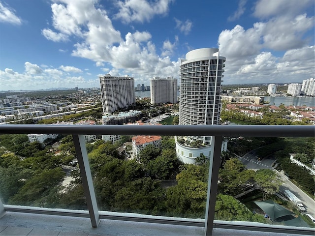 balcony featuring central AC