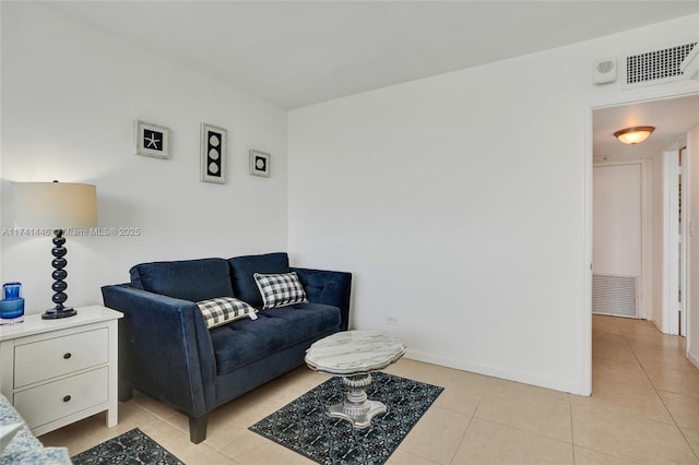 view of tiled living room