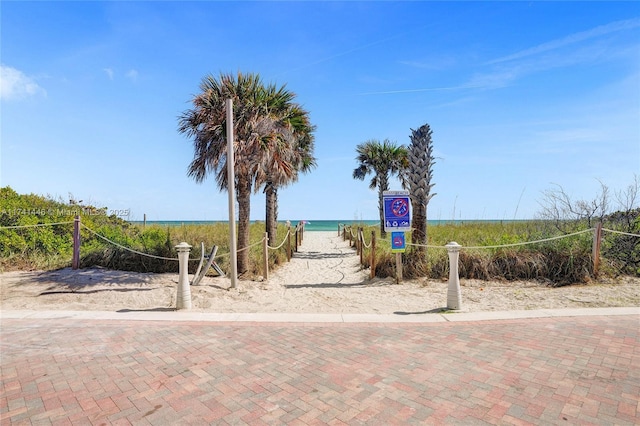 view of community featuring a water view