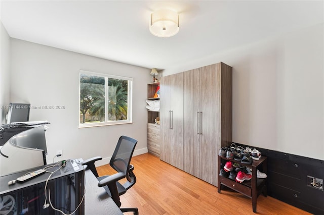 office featuring light hardwood / wood-style floors