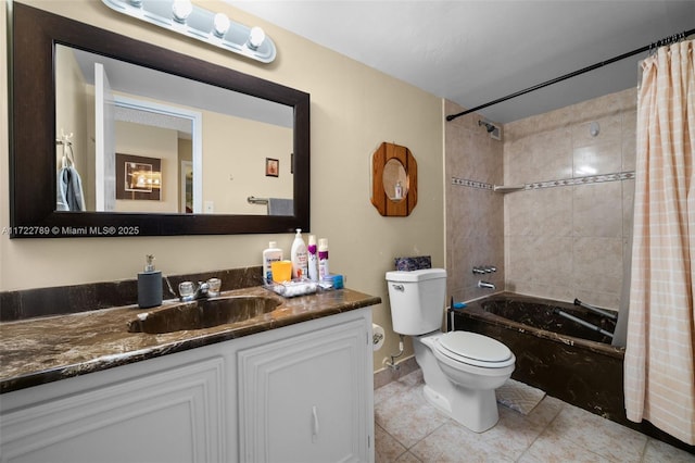 800 Parkview Dr Unit 523, Hallandale Beach, FL 33009 - full bathroom with vanity, toilet, tile patterned flooring, and shower / tub combo