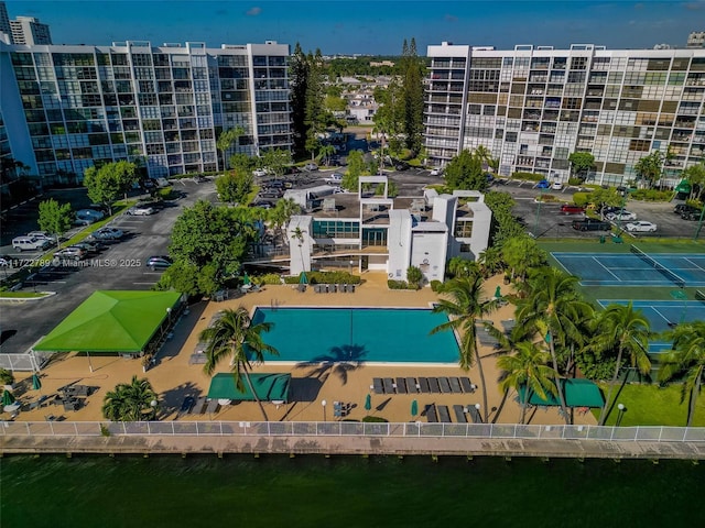800 Parkview Dr Unit 523, Hallandale Beach, FL 33009 - birds eye view of property featuring a water view