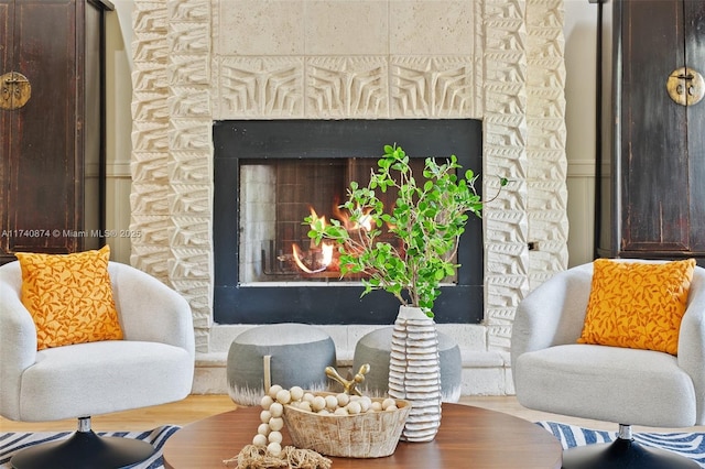 sitting room featuring hardwood / wood-style floors